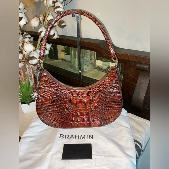 NWOT BRAHMIN SMALL BEKKA SHOULDER BAG HANDBAG PECAN MELBOURNE Retail $295 - Picture 2 of 13